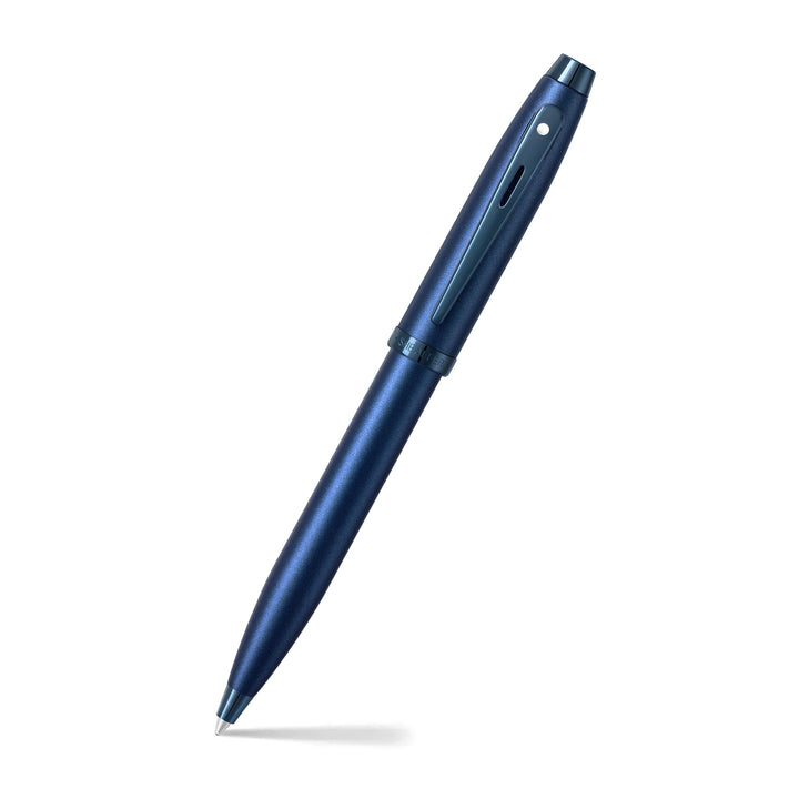 Sheaffer 100 E9371 Satin Blue With PVD Blue Trims Ballpoint Pen (WW30) — Sheaffer ballpoint pen — reliable smooth-writing everyday pen, at Cityluxe Singapore