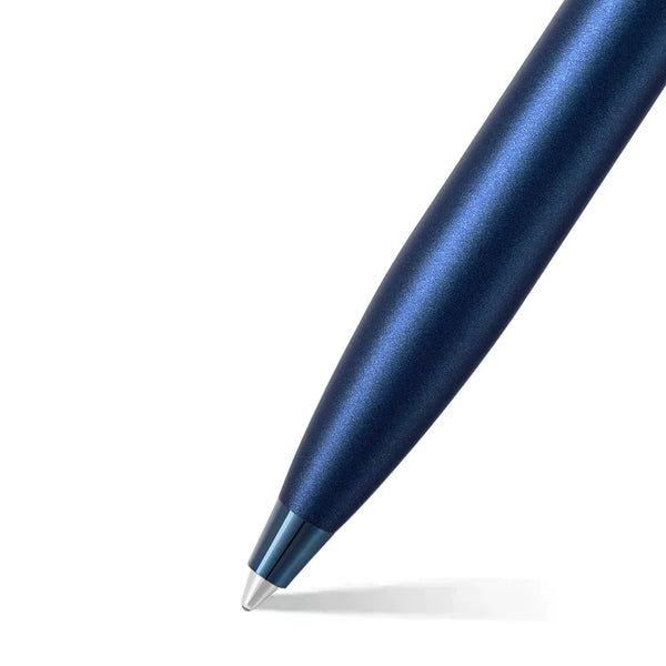 Load image into Gallery viewer, Sheaffer 100 E9371 Ballpoint Pen - Satin Blue with PVD Blue Trims
