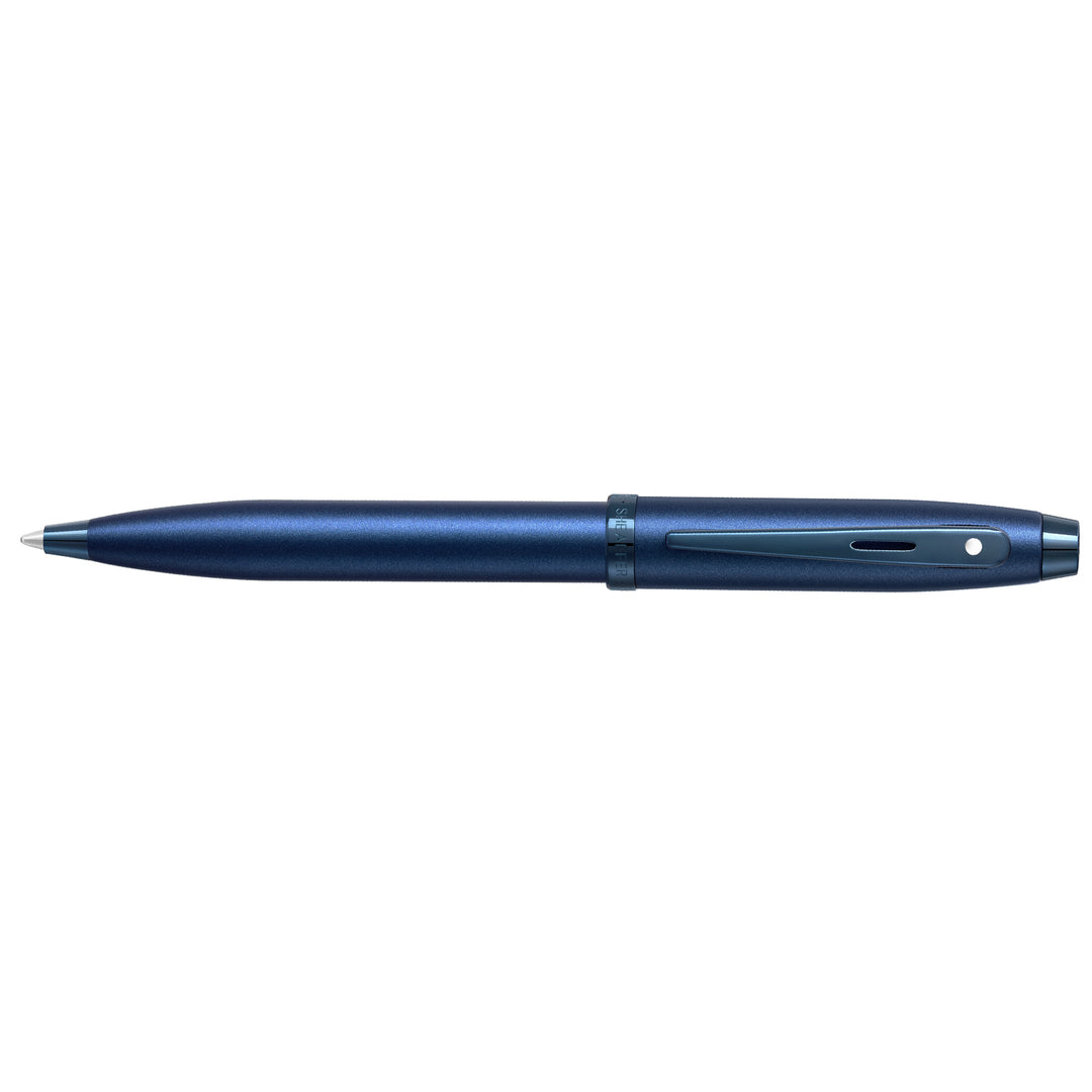 Sheaffer 100 E9371 Satin Blue With PVD Blue Trims Ballpoint Pen (WW30) — Sheaffer ballpoint pen — reliable smooth-writing everyday pen, at Cityluxe Singapore