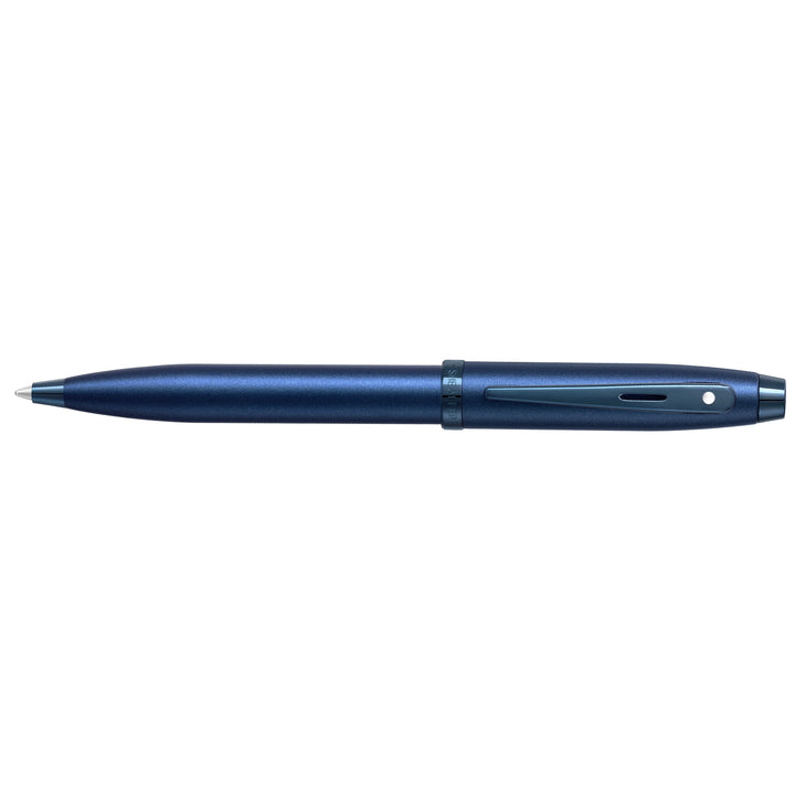 Sheaffer 100 E9371 Satin Blue With PVD Blue Trims Ballpoint Pen (WW30) — Sheaffer ballpoint pen — reliable smooth-writing everyday pen, at Cityluxe Singapore