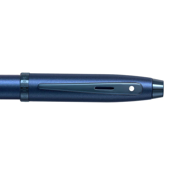Load image into Gallery viewer, Sheaffer 100 E9371 Ballpoint Pen - Satin Blue with PVD Blue Trims
