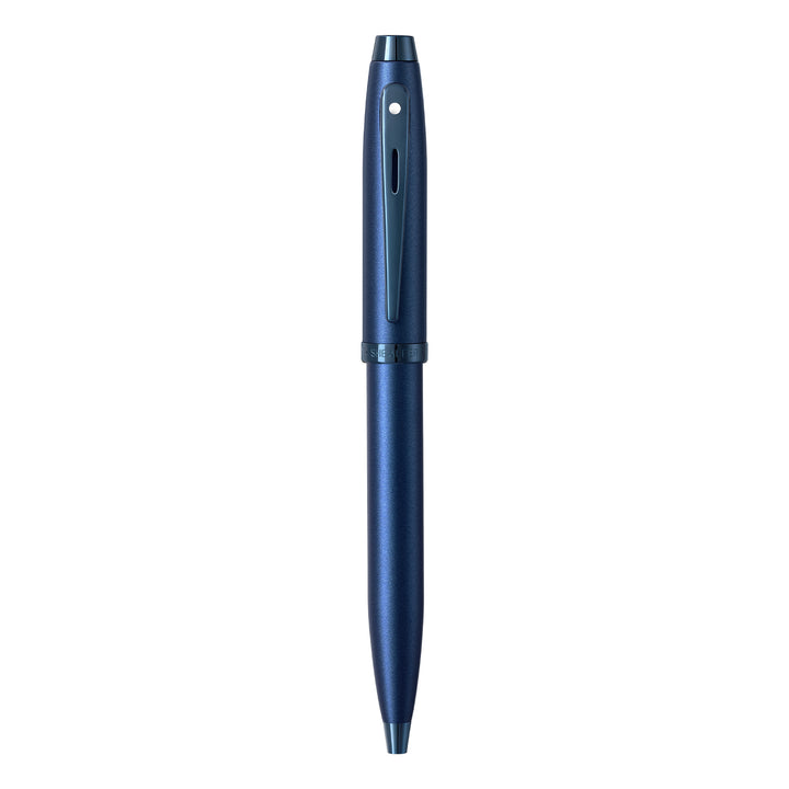 Sheaffer 100 E9371 Satin Blue With PVD Blue Trims Ballpoint Pen (WW30) — Sheaffer ballpoint pen — reliable smooth-writing everyday pen, at Cityluxe Singapore
