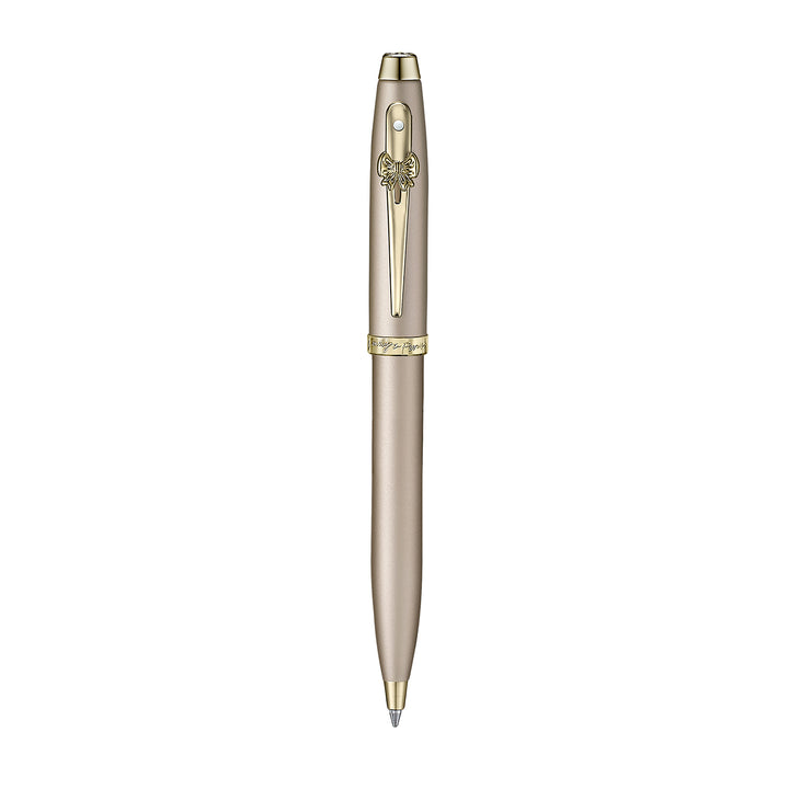 Sheaffer 100 Emily in Paris 9377 Champagne Gold Ballpoint Pen with Champagne Gold Trims and Bow-Shaped Clip Emblem