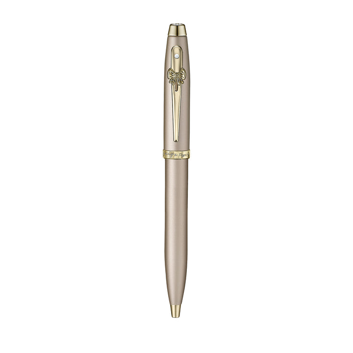 Sheaffer 100 Emily in Paris 9377 Champagne Gold Ballpoint Pen with Champagne Gold Trims and Bow-Shaped Clip Emblem