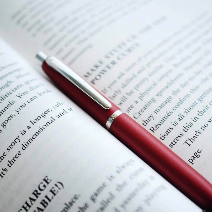 Sheaffer  VFM E9403 Excessive Red With Chrome Trims Ballpoint Pen (WW31) — Sheaffer ballpoint pen — reliable smooth-writing everyday pen, at Cityluxe Singapore