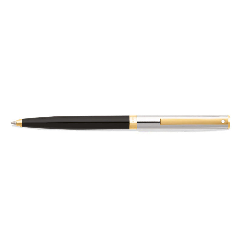 Sheaffer SAGARIS E9475 Gloss Black Barrel and Chrome Cap With Gold Tone Trim Ballpoint Pen (WW30) — Sheaffer ballpoint pen — reliable smooth-writing everyday pen, at Cityluxe Singapore