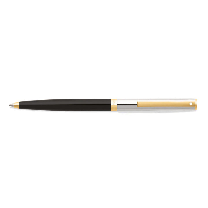 Sheaffer SAGARIS E9475 Gloss Black Barrel and Chrome Cap With Gold Tone Trim Ballpoint Pen (WW30) — Sheaffer ballpoint pen — reliable smooth-writing everyday pen, at Cityluxe Singapore