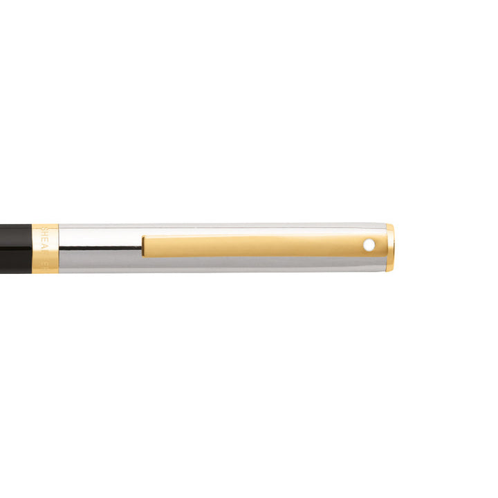 Sheaffer SAGARIS E9475 Gloss Black Barrel and Chrome Cap With Gold Tone Trim Ballpoint Pen (WW30) — Sheaffer ballpoint pen — reliable smooth-writing everyday pen, at Cityluxe Singapore