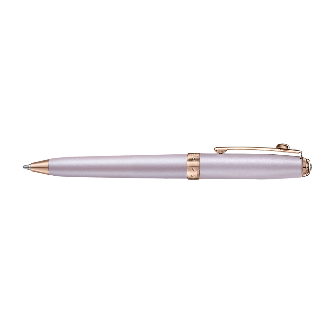 Sheaffer Emily in Paris Prelude Mini 9810 Pastel Pink Ballpoint Pen and PVD Rose Gold Trims with Heart Emblem and Swarovski Crystal