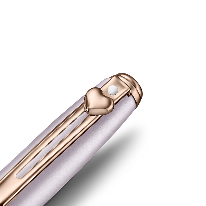 Sheaffer Emily in Paris Prelude Mini 9810 Pastel Pink Ballpoint Pen and PVD Rose Gold Trims with Heart Emblem and Swarovski Crystal