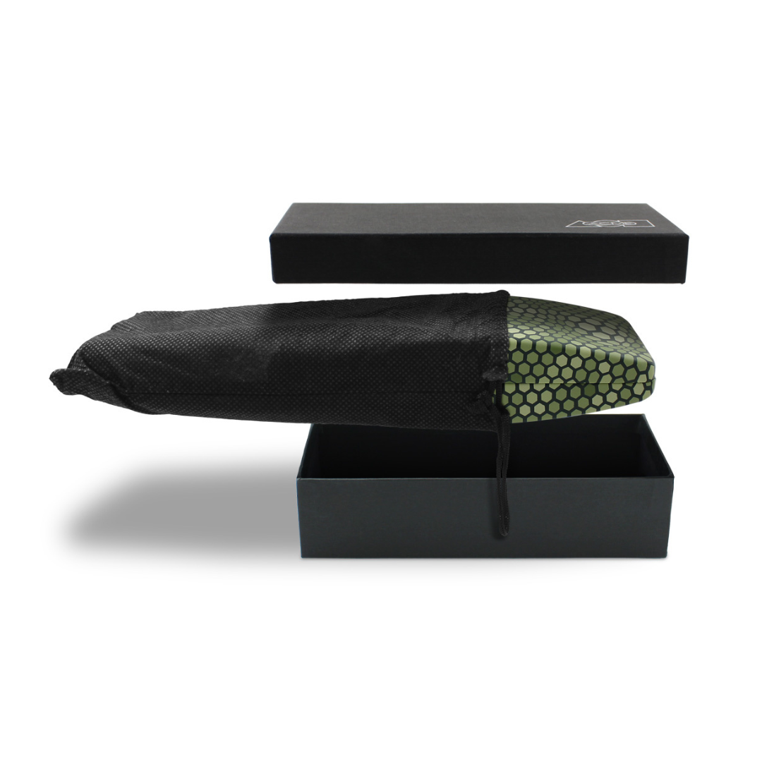 Acme Studio Eye Glass Case in Honeycomb — Acme Studio carrying case — stationery storage accessory, at Cityluxe Singapore