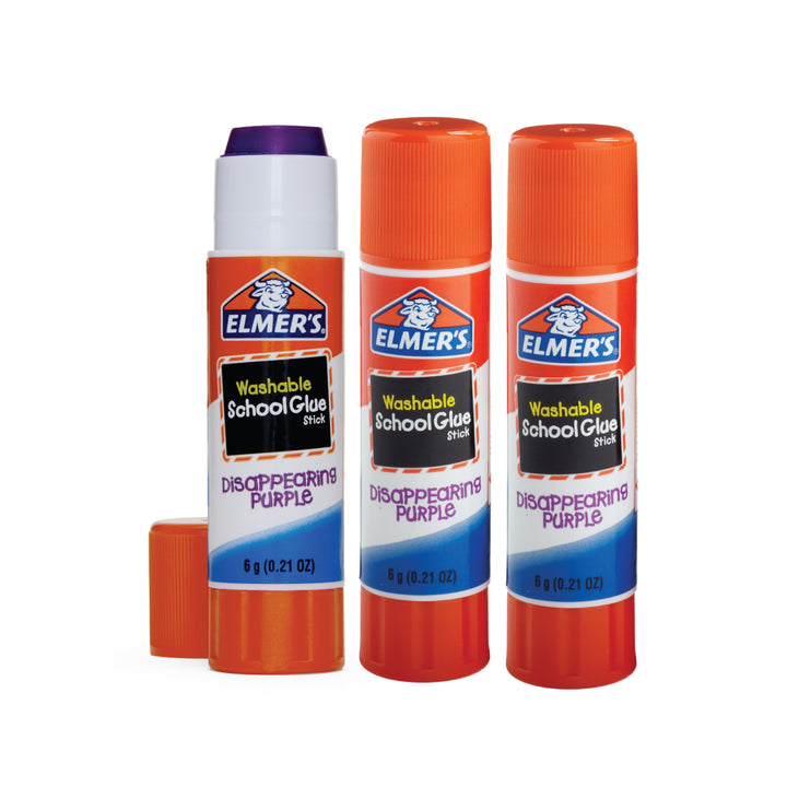 Elmer’s Purple Disappear Glue Stick DPP 6G (0.21oz) Bundle of 3