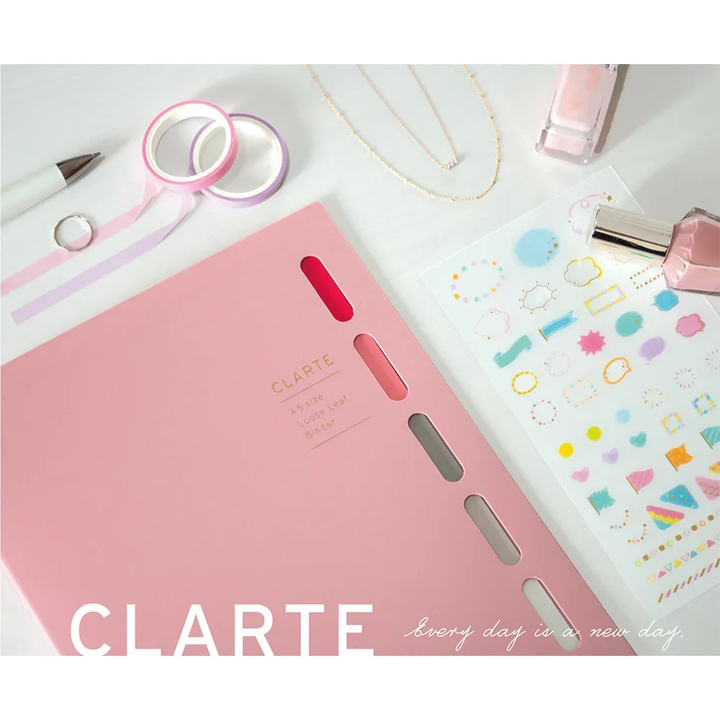 Maruman A5 Binder Clarte Pink — detail view