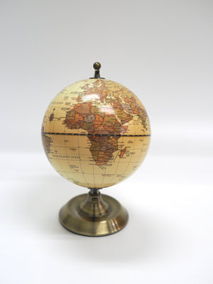 Luxo Antique Globe, Copper Metal Base - 14cm