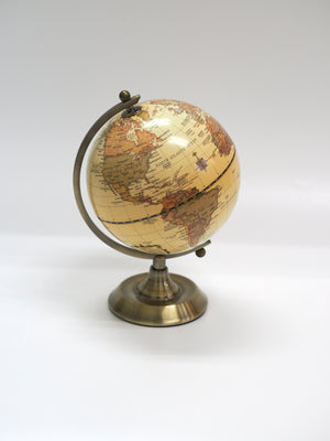 Luxo Antique Globe, Copper Metal Base - 14cm