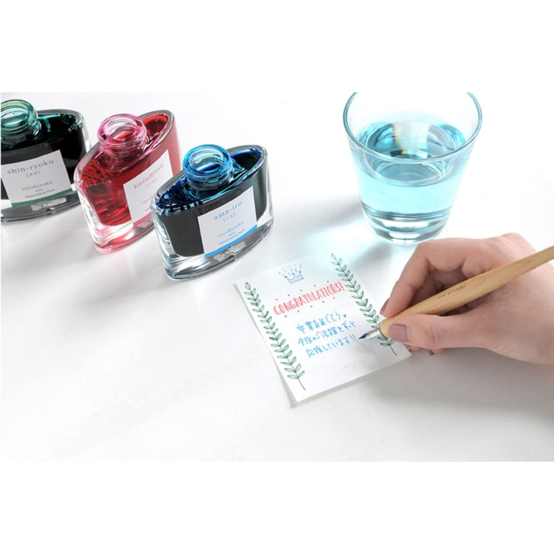Pilot Iro-Utsushi Dip Fountain Pen in BK Wood — PILOT fountain pen — precision nib writing instrument, at Cityluxe Singapore stationery store