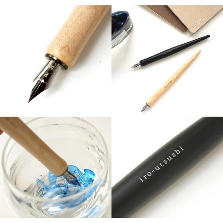 Pilot Iro-Utsushi Dip Fountain Pen in BK Wood — PILOT fountain pen — precision nib writing instrument, at Cityluxe Singapore stationery store