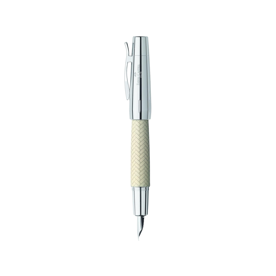 Faber-Castell E-Motion Resin Fountain Pen in Parquet Ivory — Faber-Castell fountain pen — precision nib writing instrument, at Cityluxe Singapore stationery store
