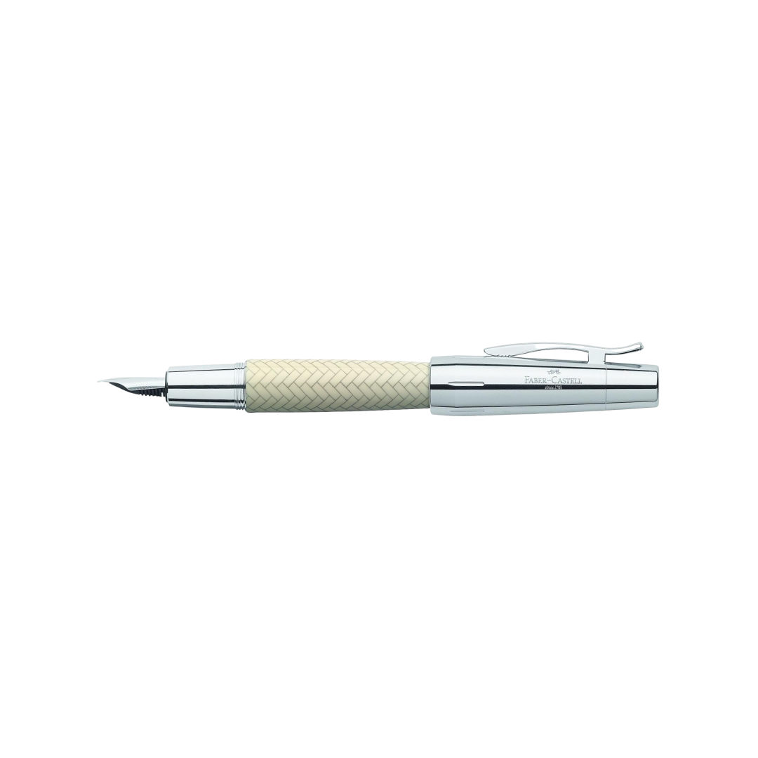 Faber-Castell E-Motion Resin Fountain Pen in Parquet Ivory — Faber-Castell fountain pen — precision nib writing instrument, at Cityluxe Singapore stationery store