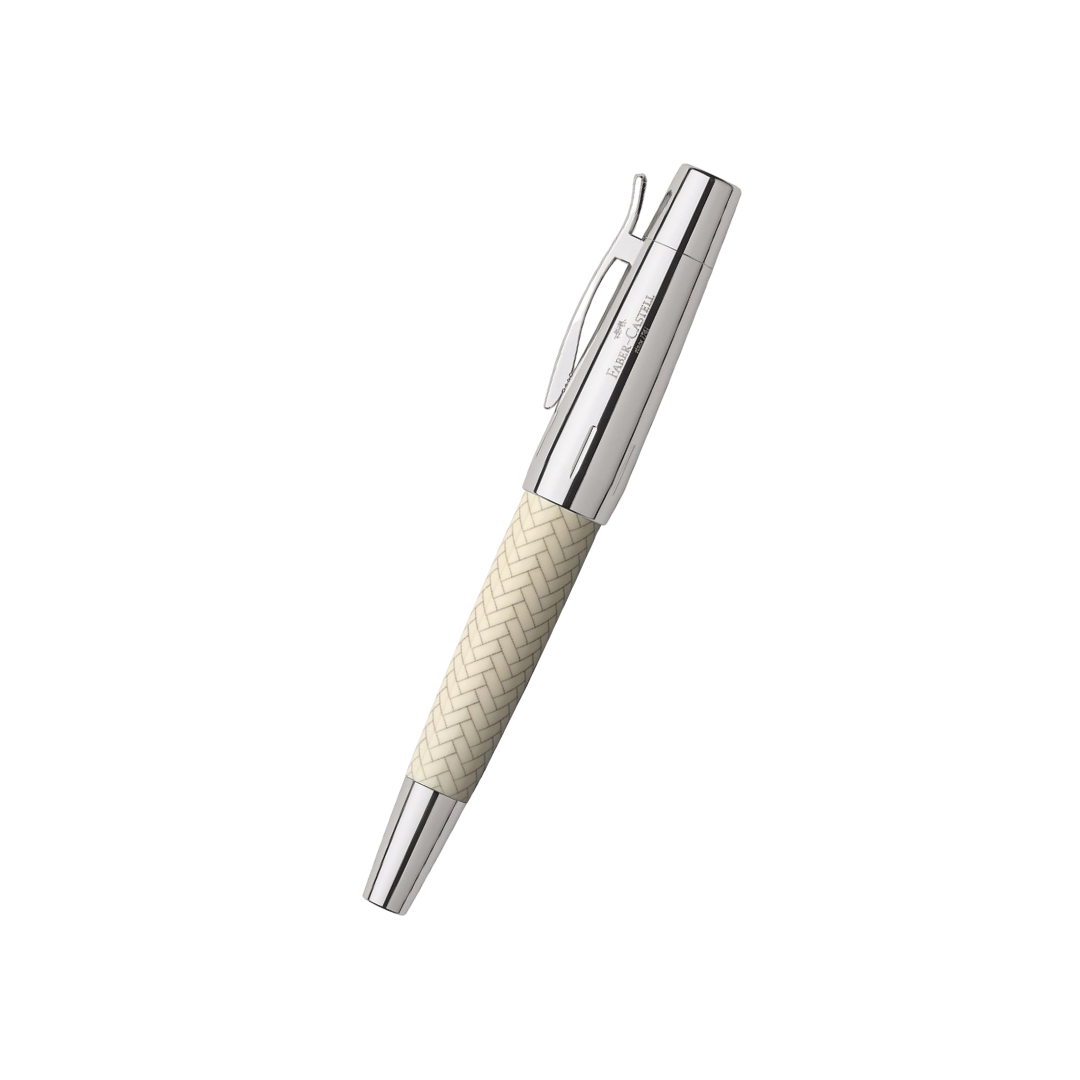 Faber-Castell E-Motion Resin Fountain Pen in Parquet Ivory — Faber-Castell fountain pen — precision nib writing instrument, at Cityluxe Singapore stationery store