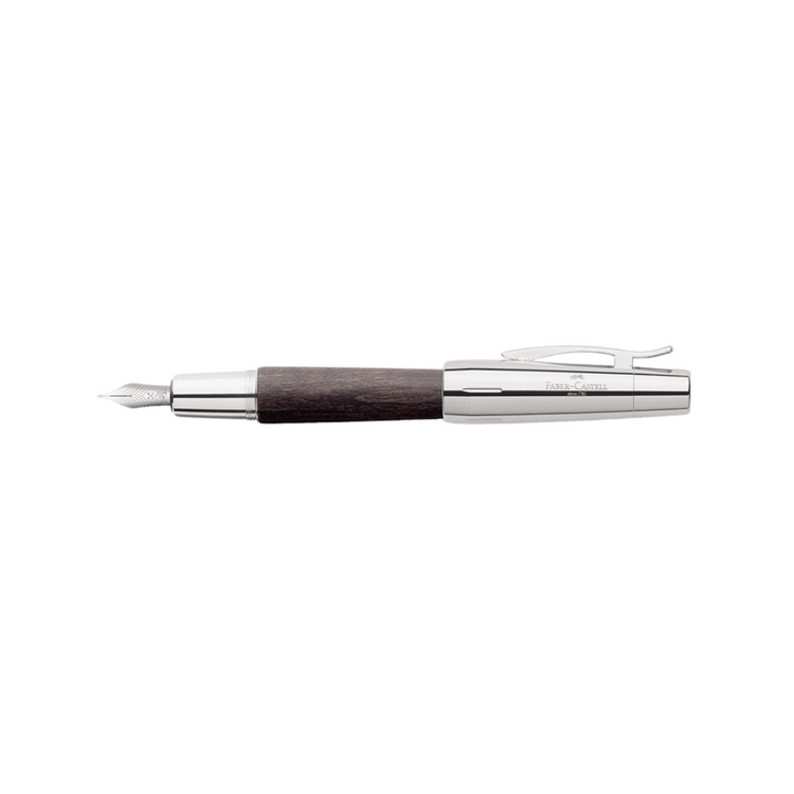 Faber-Castell E-Motion Fountain Pen Pearwood Black Chrome Metal