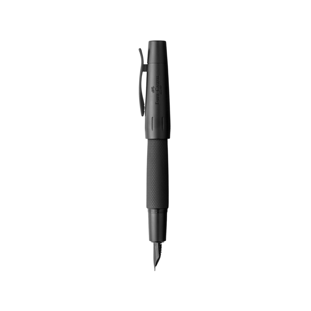 Faber-Castell E-Motion Fountain Pen Pure Black Anodized Aluminum (FPD 2024) — Faber-Castell fountain pen — precision nib writing instrument, at Cityluxe Singapore stationery store