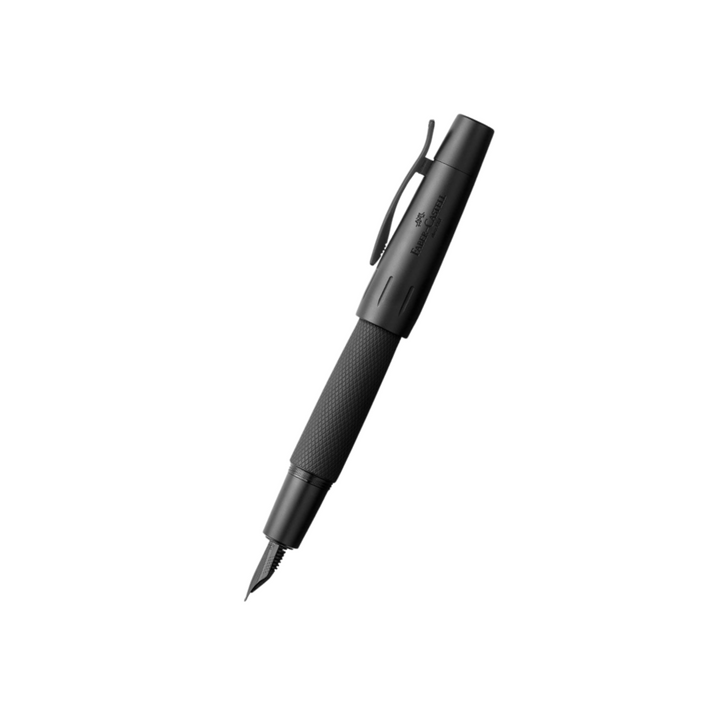 Faber-Castell E-Motion Fountain Pen Pure Black Anodized Aluminum (FPD 2024) — Faber-Castell fountain pen — precision nib writing instrument, at Cityluxe Singapore stationery store