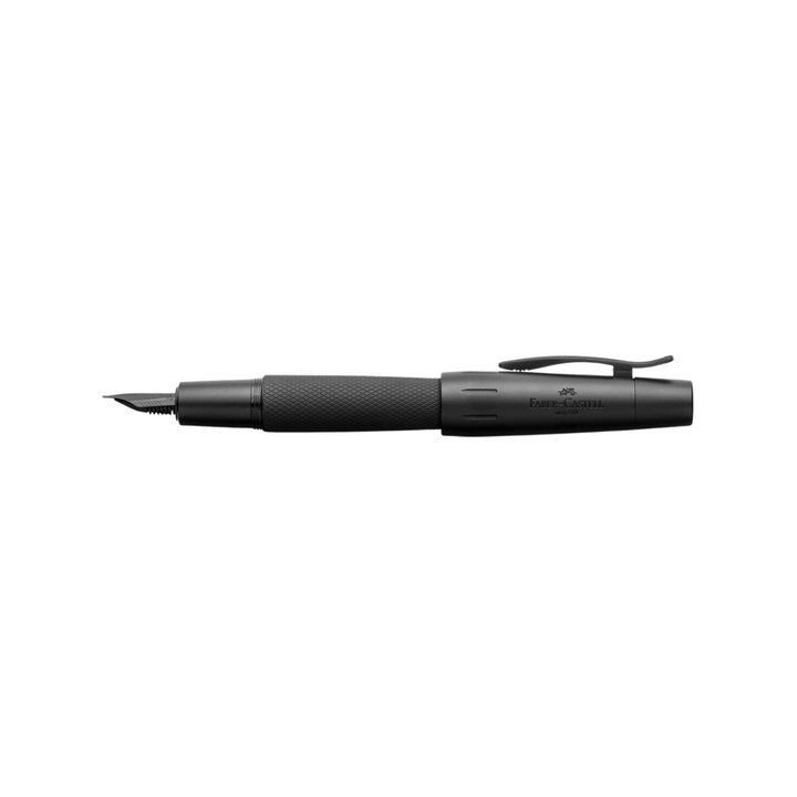 Faber-Castell E-Motion Fountain Pen Pure Black Anodized Aluminum (FPD 2024) — Faber-Castell fountain pen — precision nib writing instrument, at Cityluxe Singapore stationery store