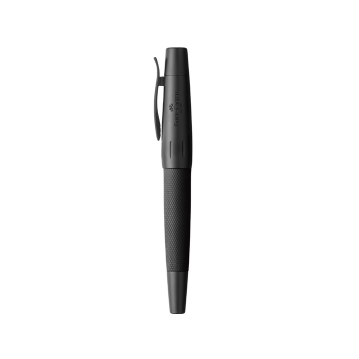 Faber-Castell E-Motion Fountain Pen Pure Black Anodized Aluminum (FPD 2024) — Faber-Castell fountain pen — precision nib writing instrument, at Cityluxe Singapore stationery store