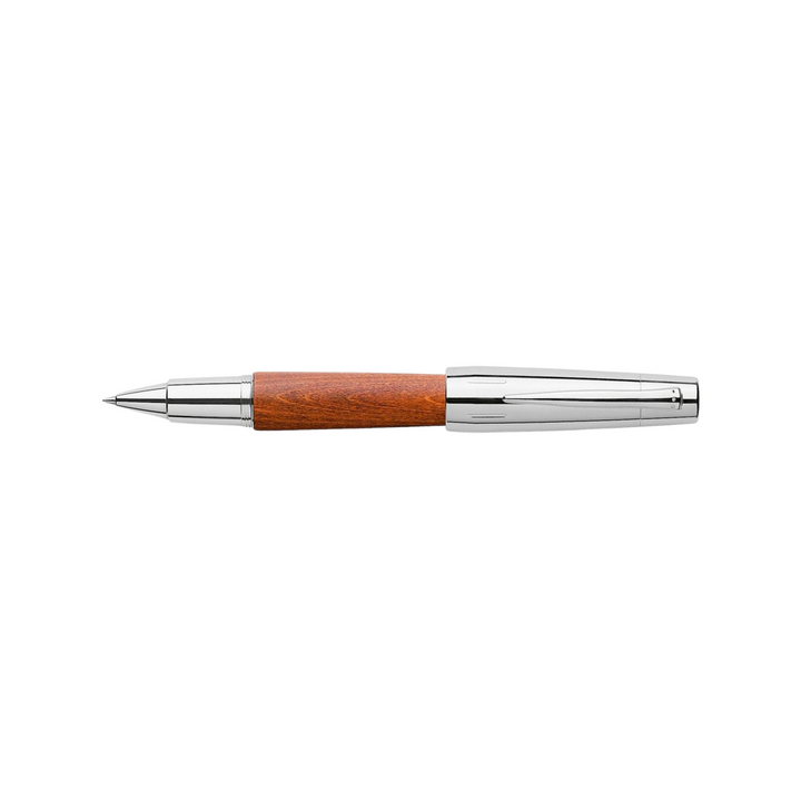 Faber-Castell E-Motion Rollerball Pen Pearwood Brown Chrome Metal