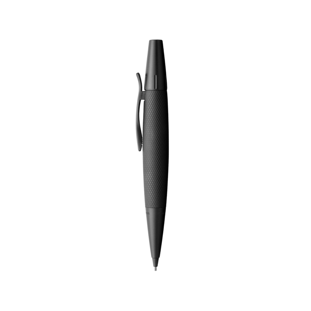 Faber-Castell E-Motion Twist Pencil Pure Black Anodized Aluminum — Faber-Castell mechanical pencil — precision drafting and writing pencil, at Cityluxe Singapore