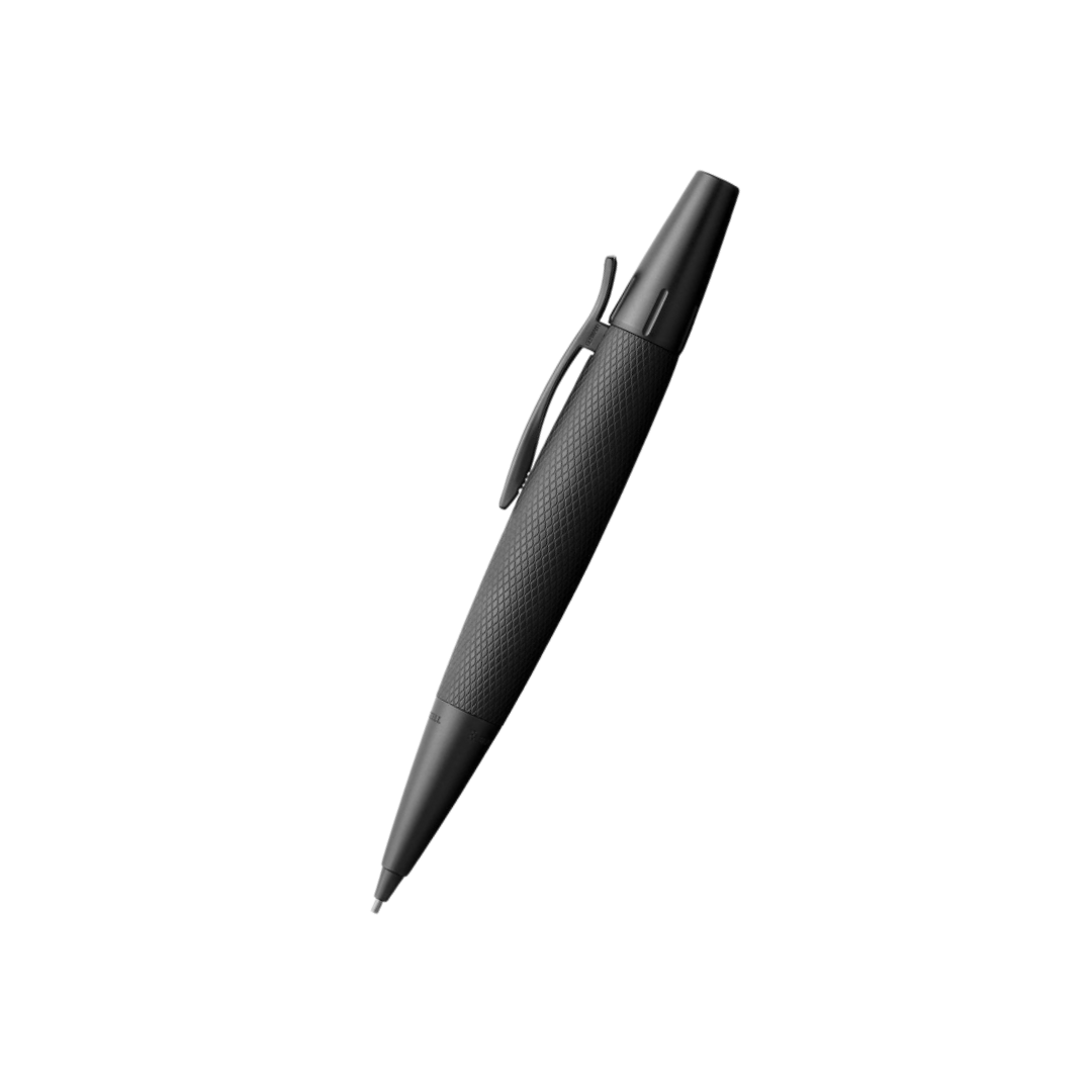 Faber-Castell E-Motion Twist Pencil Pure Black Anodized Aluminum — Faber-Castell mechanical pencil — precision drafting and writing pencil, at Cityluxe Singapore