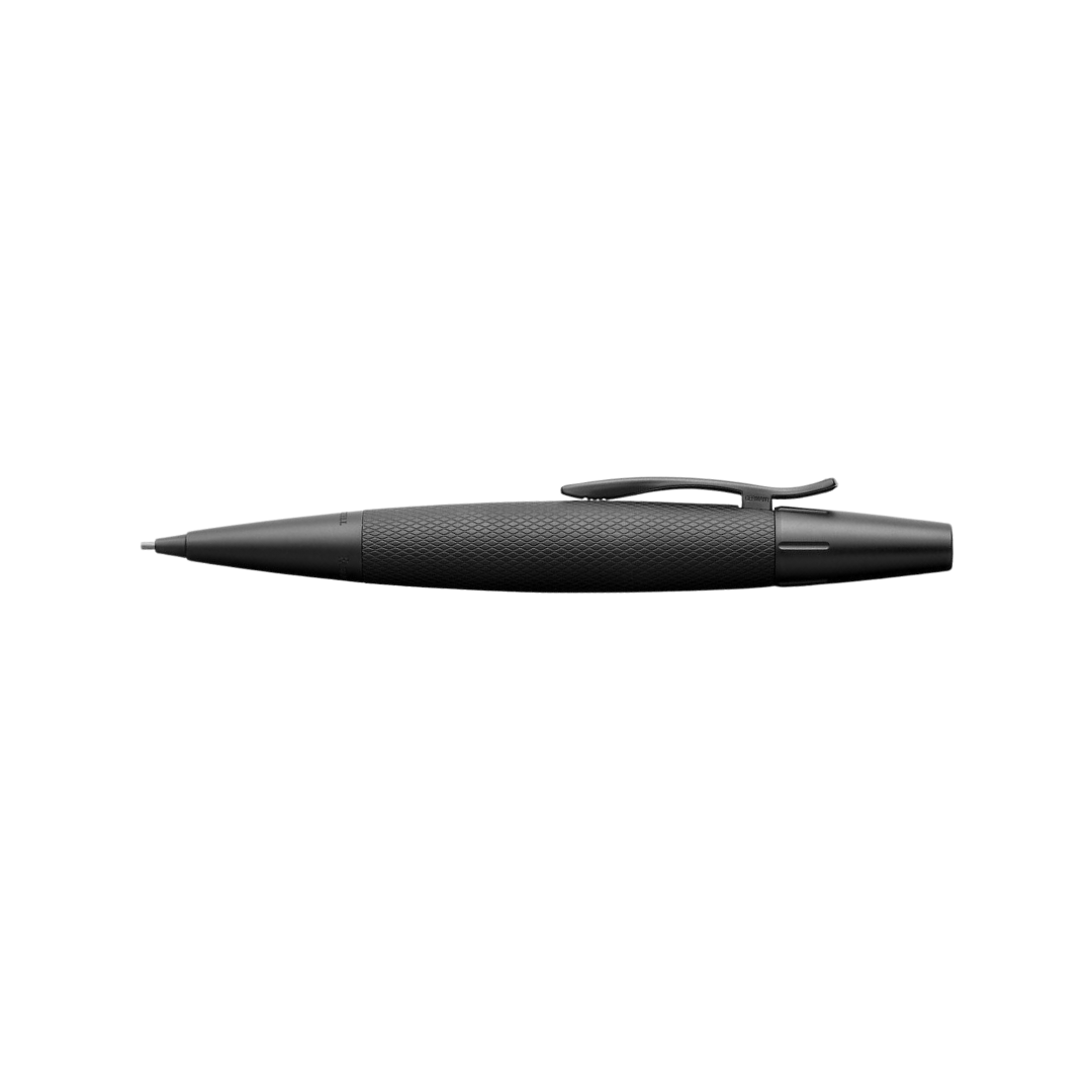 Faber-Castell E-Motion Twist Pencil Pure Black Anodized Aluminum — Faber-Castell mechanical pencil — precision drafting and writing pencil, at Cityluxe Singapore