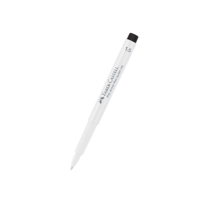 Faber-Castell PITT Artist Pen Bullet Nib 1.5mm White — Faber-Castell fineliner — premium stationery and lifestyle, at Cityluxe Singapore
