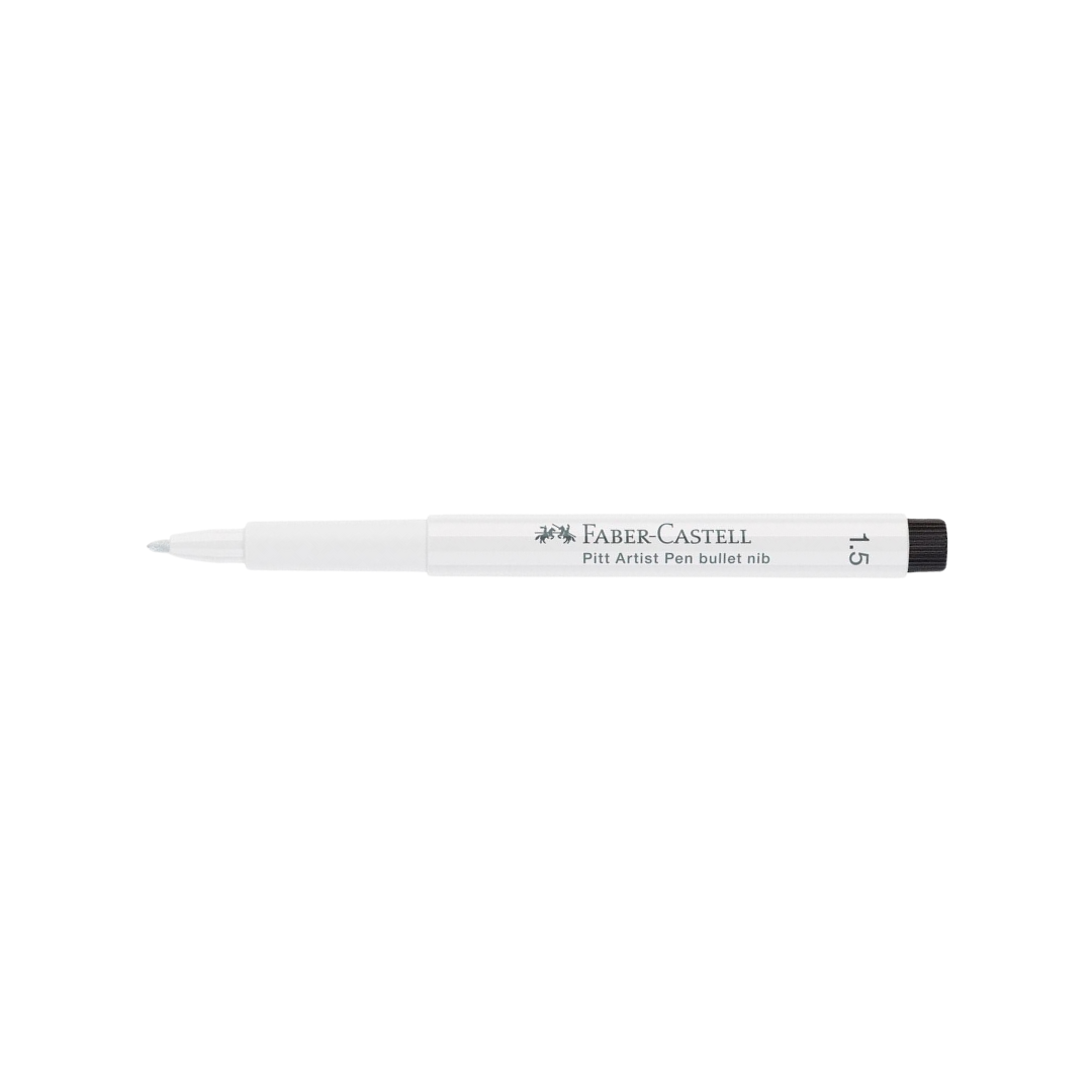 Faber-Castell PITT Artist Pen Bullet Nib 1.5mm White — Faber-Castell fineliner — premium stationery and lifestyle, at Cityluxe Singapore