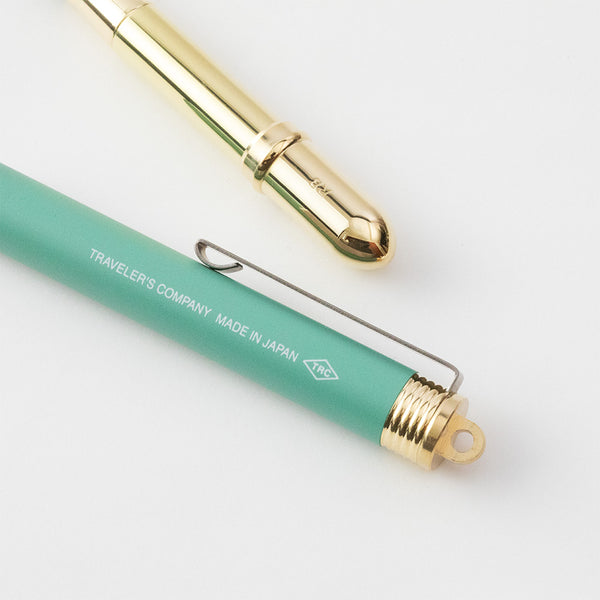 将图片加载到图库查看器，TRAVELER’S COMPANY BRASS Rollerball Pen Limited Edition - Factory Green

