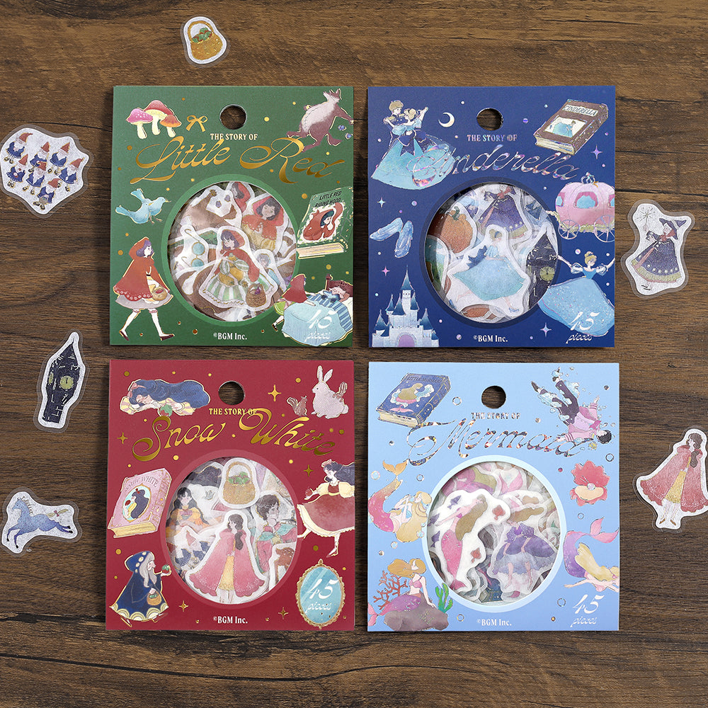 BGM Foil Stamping Flake Seal: Fairy Tale in Red Riding Hood — BGM decorative sticker — for journaling, planners and scrapbooking, at Cityluxe Singapore