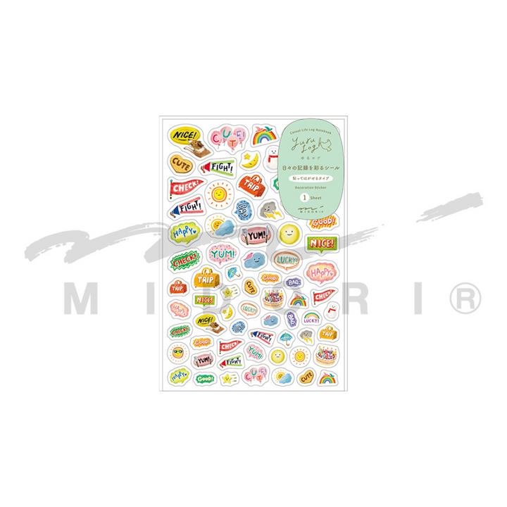 Midori Yuru Log Sticker (1 Sheet) - Feeling