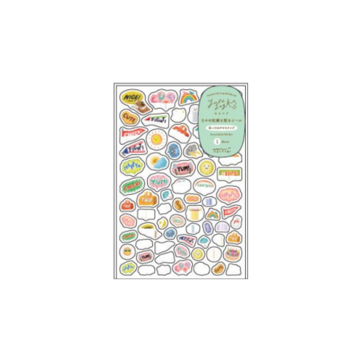 Midori Yuru Log Sticker (1 Sheet) - Feeling