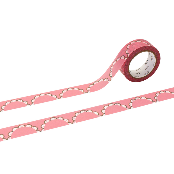 MT 1P Kamoi Retro Design Washi Tape - Floral Lace — roll front