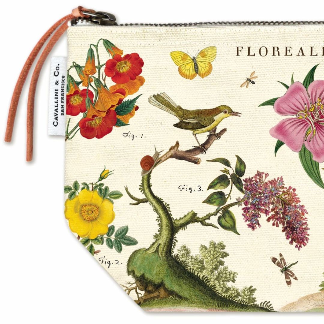 Cavallini Vintage Pouch in Floreale — Cavallini carrying pouch — stationery storage and organisation, at Cityluxe Singapore