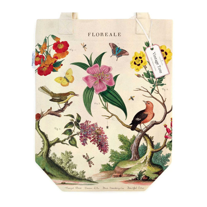 Cavallini Tote Bag in Floreale — Cavallini carrying pouch — stationery storage and organisation, at Cityluxe Singapore