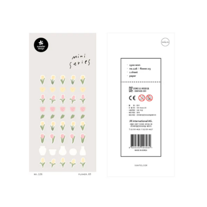 Suatelier Mini Series Sticker in Flower.03 — Suatelier decorative sticker — for journaling, planners and scrapbooking, at Cityluxe Singapore