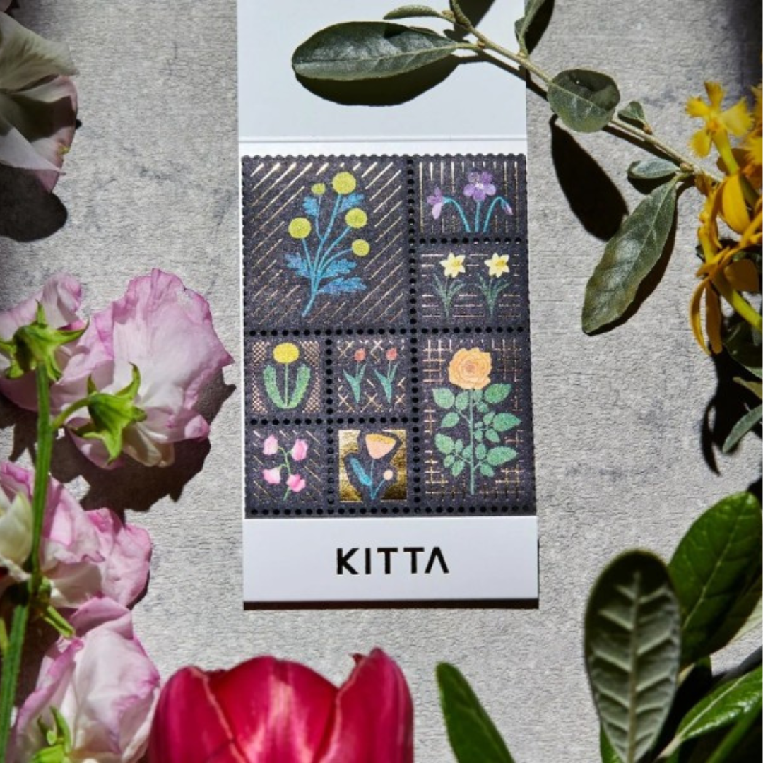 KITTA Special Masking Seal Sticker in Flower — KITTA decorative sticker — for journaling, planners and scrapbooking, at Cityluxe Singapore