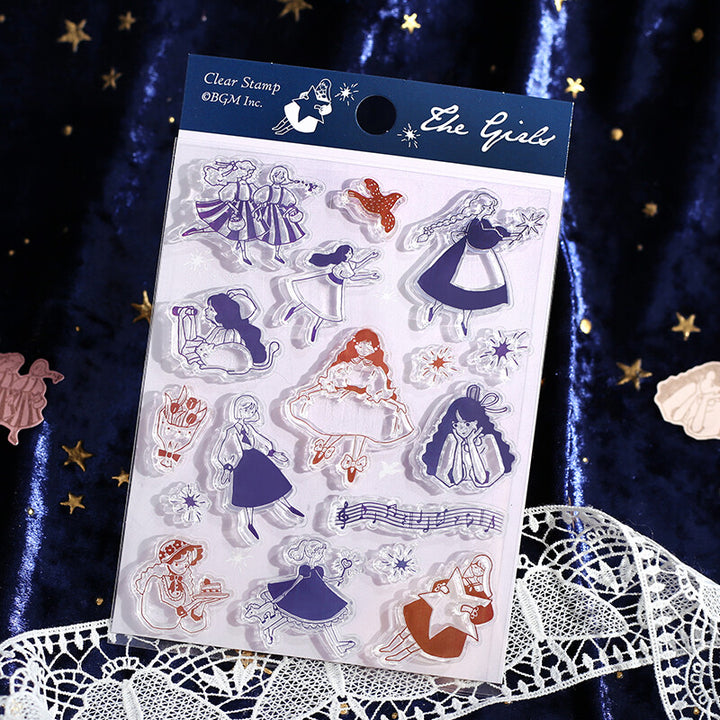BGM Clear Stamp: Diary in Flying Girl — BGM clear stamp — premium stationery, at Cityluxe Singapore