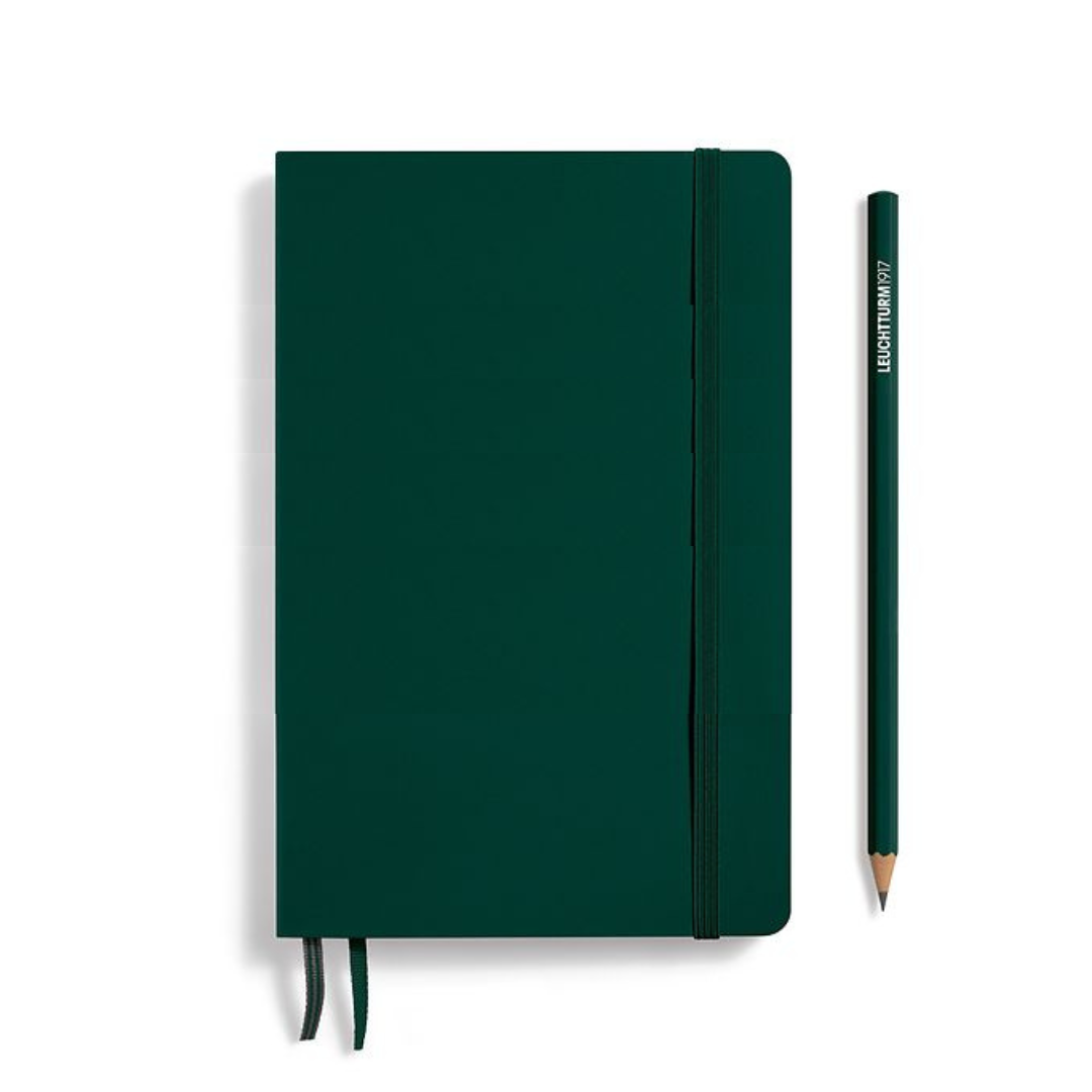 Leuchtturm1917 B6+ Softcover Paperback Notebook in Plain / Forest Green — Leuchtturm1917 notebook — quality writing journal with premium paper, at Cityluxe Singapore stationery store