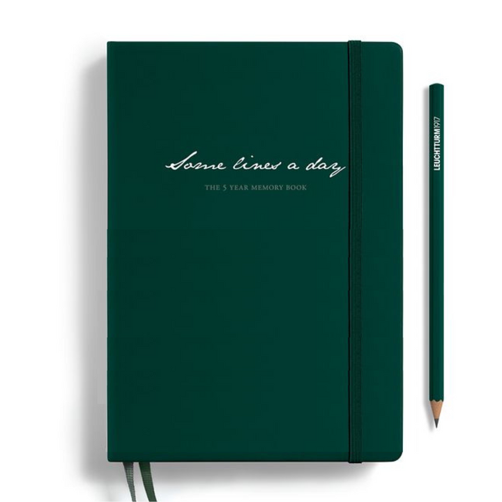Leuchtturm1917 Some Lines A Day A5 Medium Hardcover Notebook in Forest Green — Leuchtturm1917 notebook — quality writing journal with premium paper, at Cityluxe Singapore stationery store