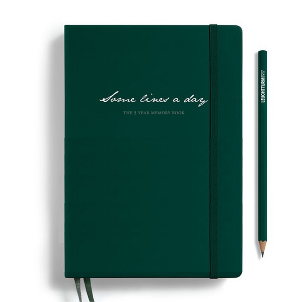 이미지를 갤러리 뷰어에 로드 , Leuchtturm1917 Some Lines A Day A5 Medium Hardcover Notebook - Forest Green
