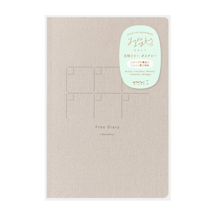 Midori Yuru Log Notebook [B6] - Free Diary Monthly