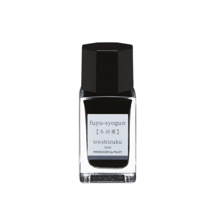 Pilot Iroshizuku 15ml Ink Bottle in Fuyu-syogun (Light Cool Gray) — PILOT fountain pen ink — premium bottled ink for writing, at Cityluxe Singapore